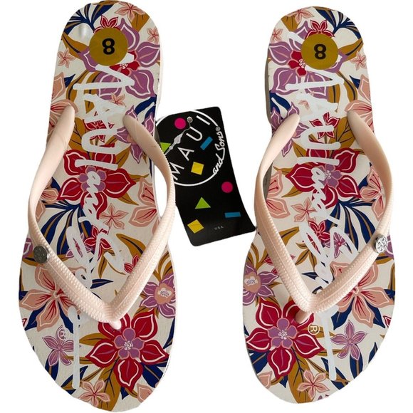 Women’s Sandals MAUI AND SONS  Floral Size  7/8 - Picture 1 of 10